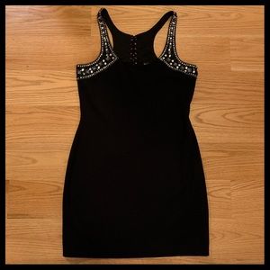 Rampage Racerback Rhinestone Evening Formal Mini Dress Large NWT